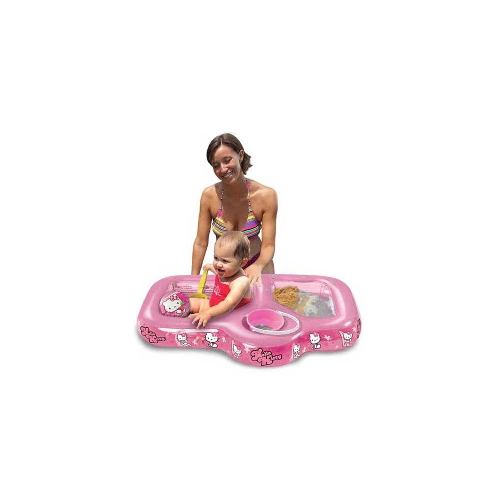 Trade Shop - Piscina Gonfiabile Hello Kitty Sabbia Acqua Rosa 90 Cm Mare Giardino Esterni -