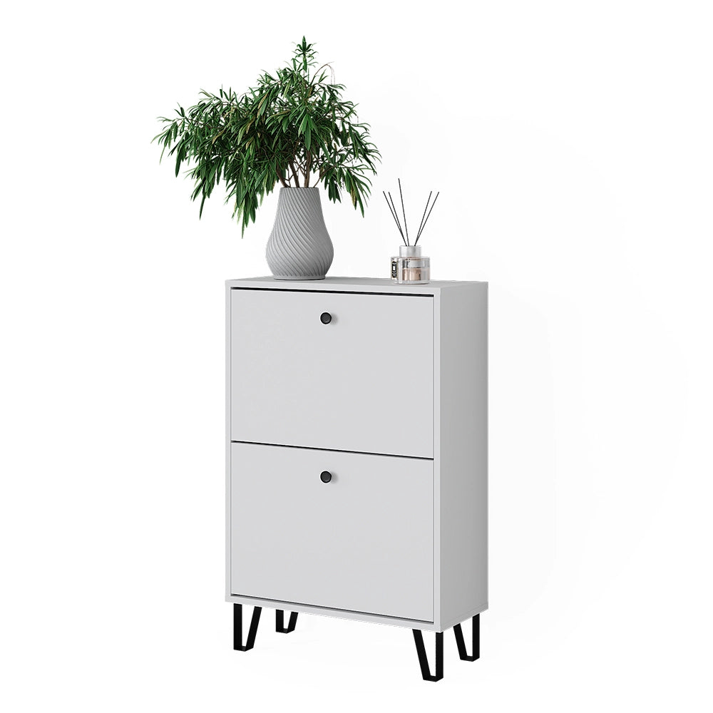 Vicco Scarpiera Bianco 60 x 92 cm con 2 cassetti incernierati