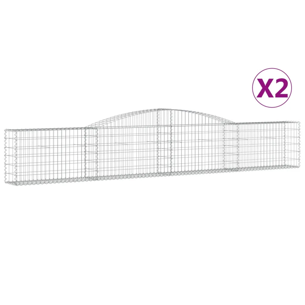 Cesti Gabbioni ad Arco 2 pz 400x30x60/80 cm Ferro Zincato 3146840