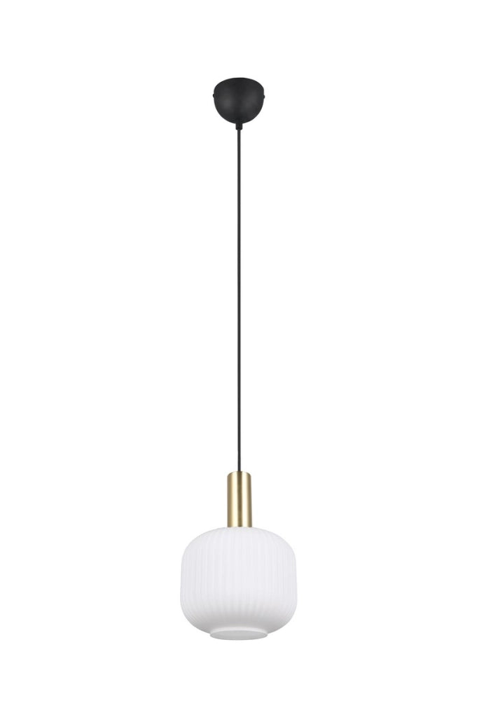 Lampada a sospensione Trio Diva nera ottone Ø20 E27