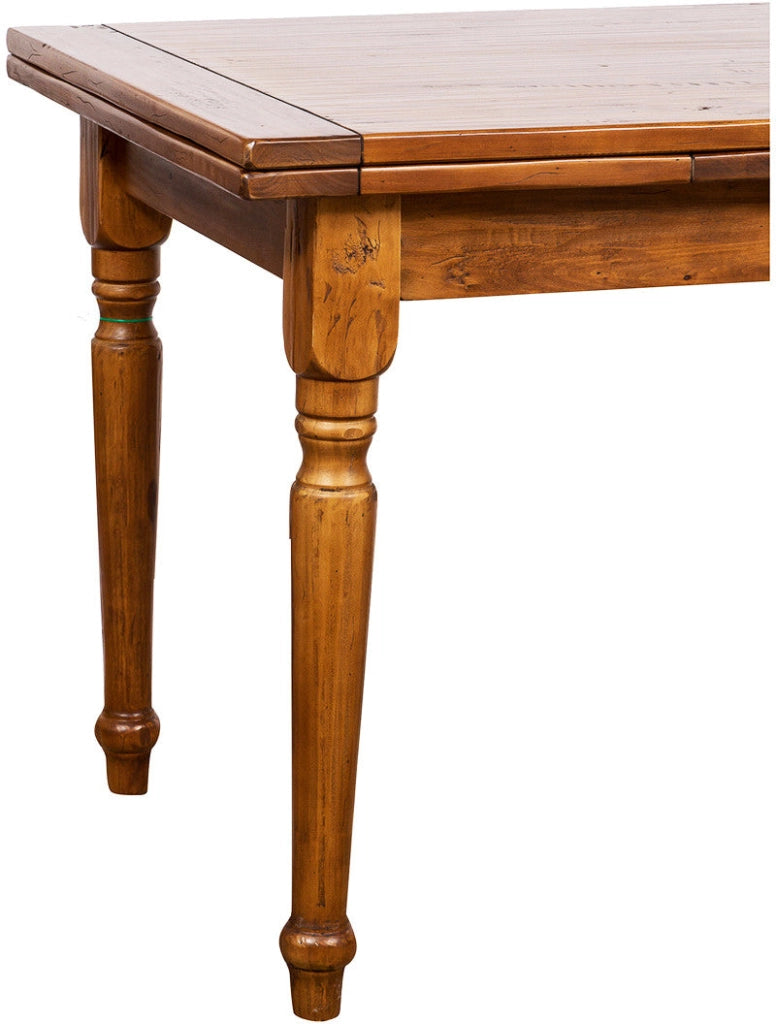 Biscottini Tavolo in legno massello di tiglio allungabile Country finitura noce Made in Italy