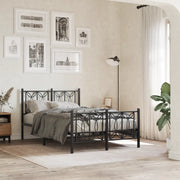 Giroletto con Testiera e Pediera Metallo Nero 120x190 cm 376143
