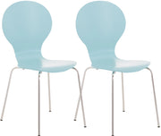 Set 2x Sedie Impilabili Diego in Legno Robusto azzurro