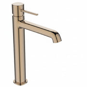 Miscelatore lavabo da appoggio – design elegante con leve sottili, aeratore regolabile, finitura dorata rosa