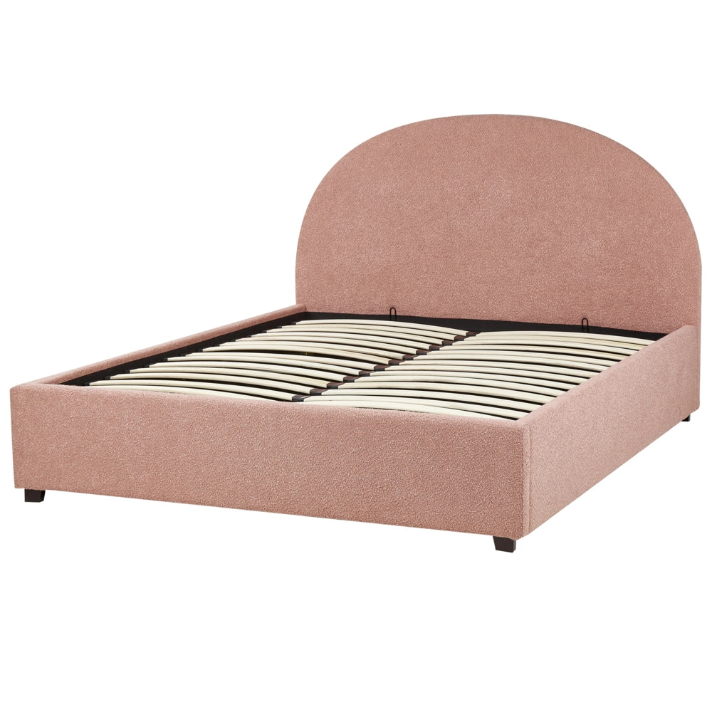 Letto contenitore rosa Boucle EU 140 x 200 cm Design minimalista retrò Ottomano