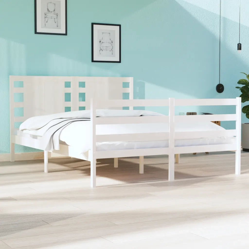 Giroletto senza Materasso-Struttura Letto Bianco 120x190 cm Legno Massello Pino 907819