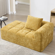 Divano letto comodo - Zephmum- Senza montaggio, cuscini morbidi, tasche laterali, giallo
