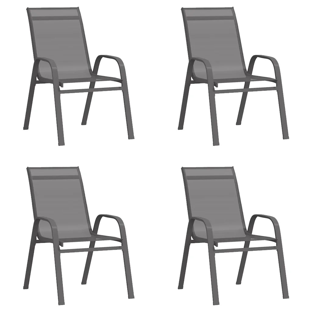 Set da Pranzo per Giardino 5 pz Grigio e Nero cod mxl 44326