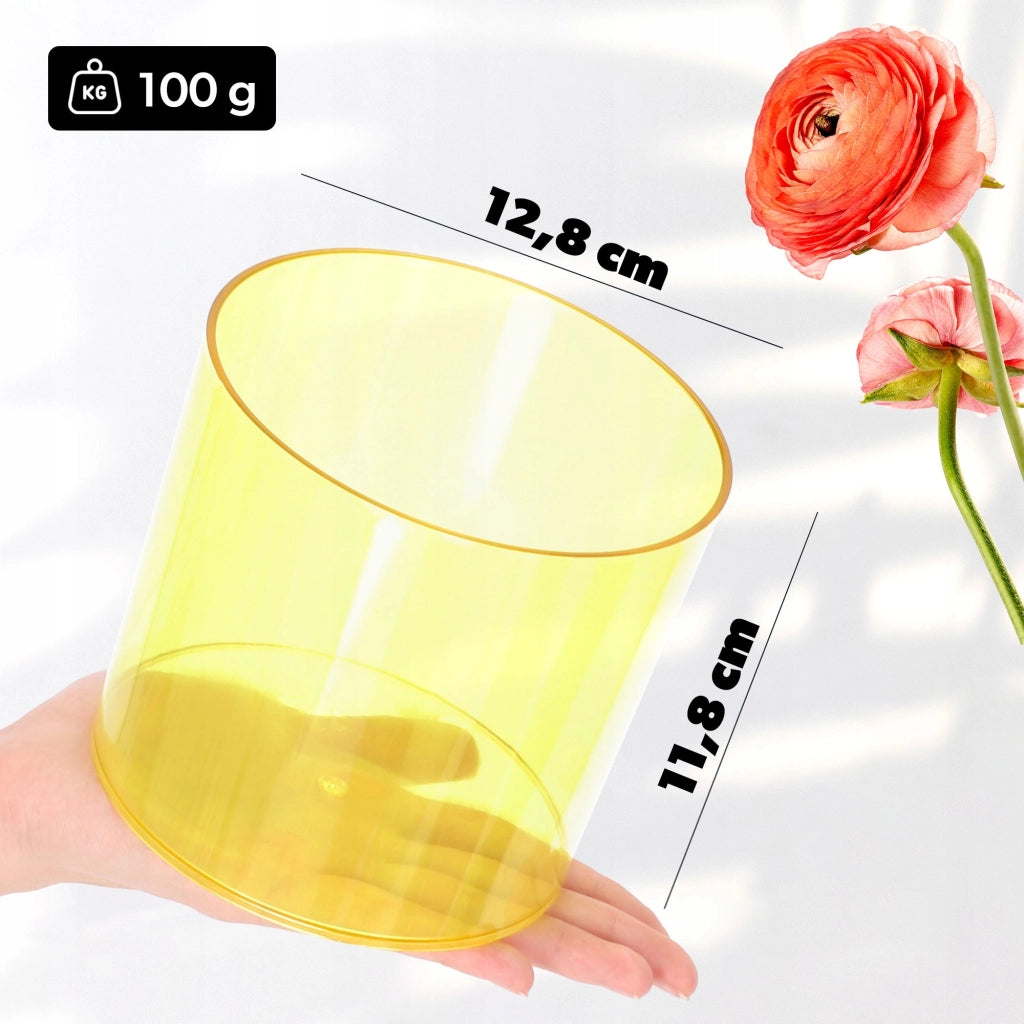 Vaso da fiori rotondo in plastica KADAX, 12,5 cm, giallo
