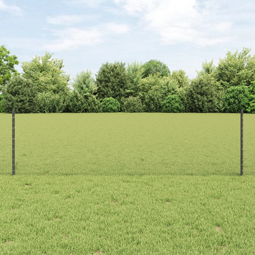 Pali per Recinzione  11 pz U-Channel Grigio 60 cm Acciaio