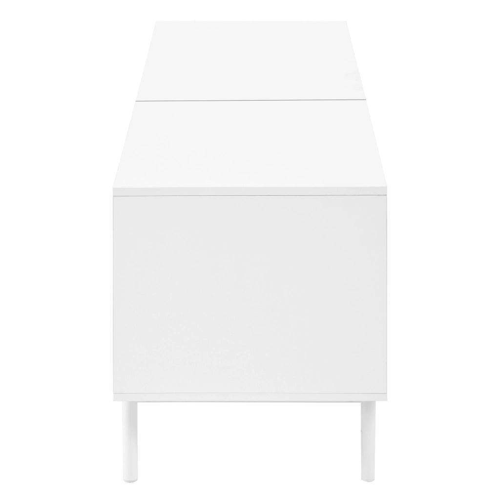 Mobile TV con 3 ante scorrevoli; ripiano in vetro e LED; per soggiorno; 180 × 40 × 45 cm