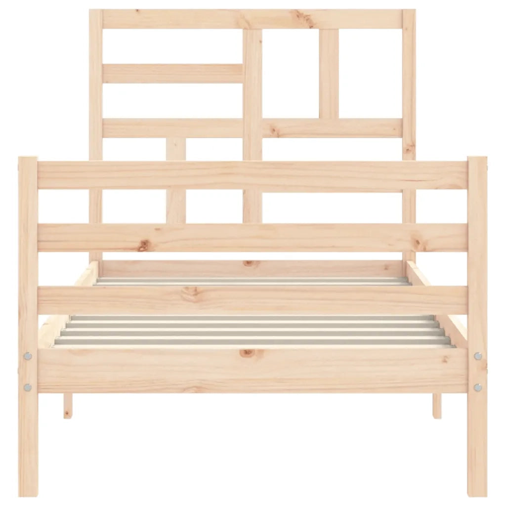 Giroletto con Testiera 100x200 cm in Legno Massello 3194886