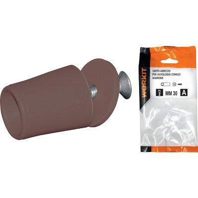 TAPPO ARRESTO SELF WORKIT - X AVVOLGIBILI CONICO MM 30 MARRONE CF=PZ 2- 5 confezioni
