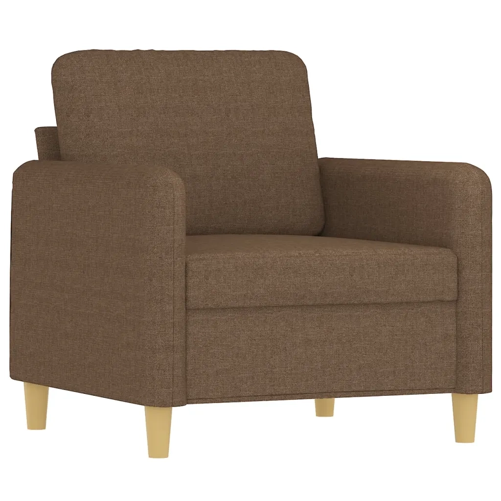 Set di Divani 3 pz con Cuscini Marrone in Tessuto 3202057