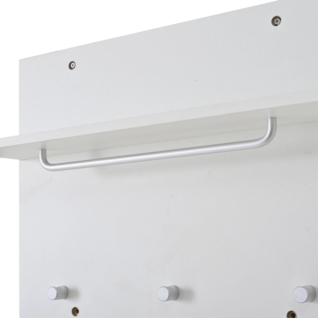GUARDAROBA Set da 4 pezzi 90x30x41,5 cm con specchio e scarpiera Bianco