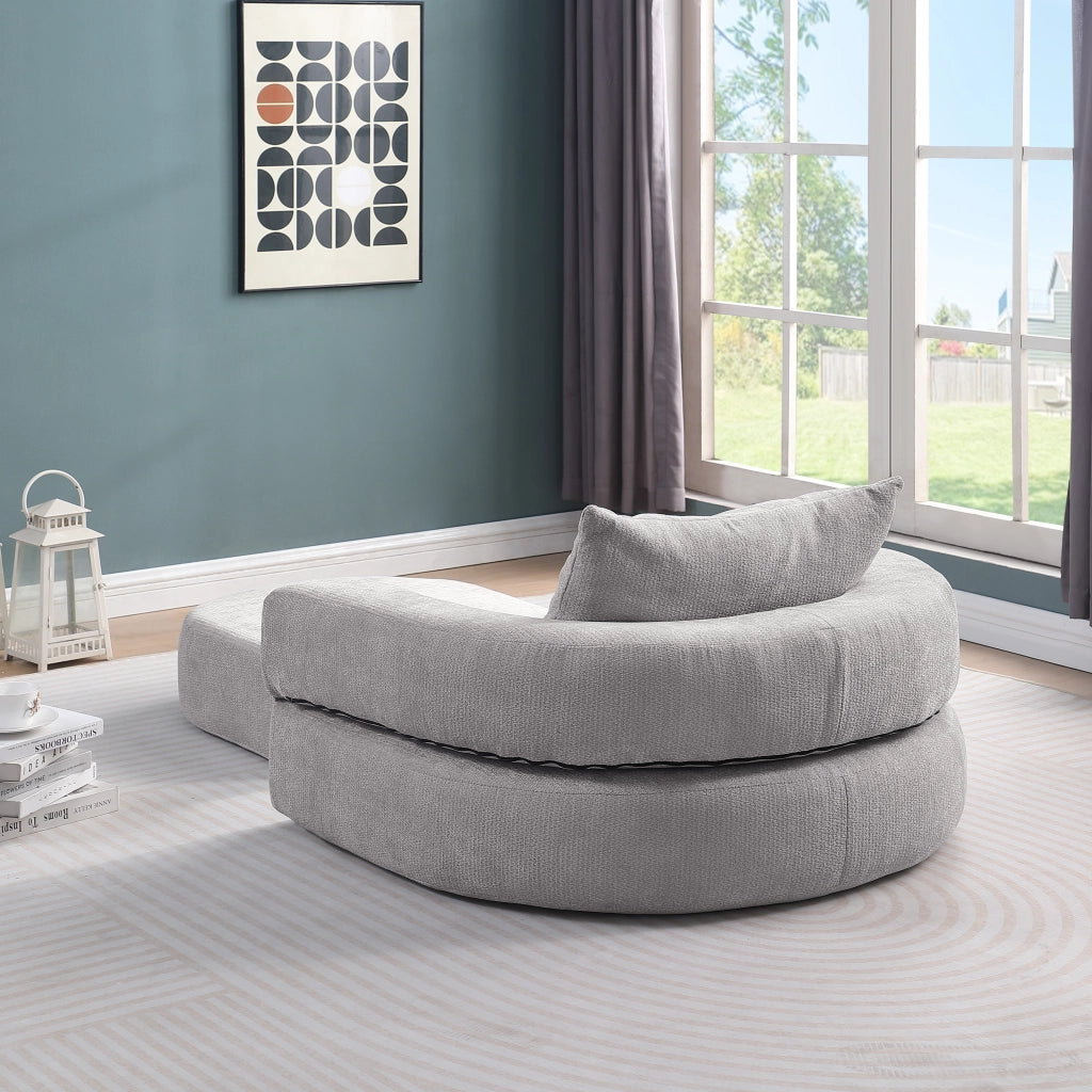 Divano modulare in ciniglia con seduta ampia e design minimalista per soggiorno, grigio chiaro 105 × 28 × 28 cm