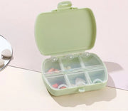 Pillen organizzatore con 6 cassette - Contenitore per farmaci - Giallo e verde - Resistente all'umidità - Viaggio e uso quotidiano