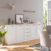 Credenza Landwood 52 colore bianco 4 ante e 4 cassetti