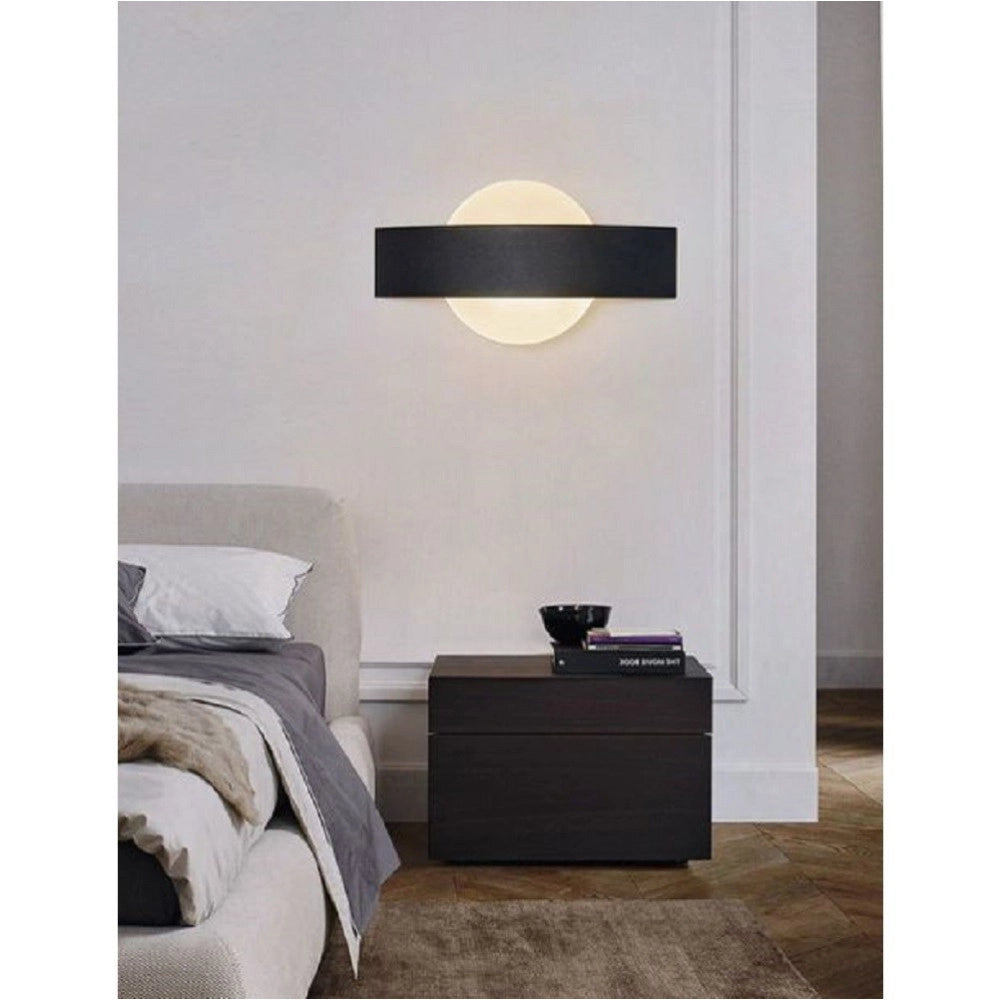 Trade Shop - Applique Led Parete Moderna Nera 8 W Doppia Emissione Luce 6500k 3000k 4000k E17 - -bianco Naturale      -