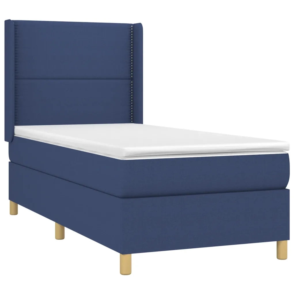 Giroletto a Molle con Materasso-Struttura Letto Blu 90x200 cm inTessuto 861440