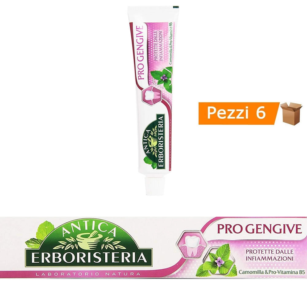Multipack da 6 dentifrici antica erboristeria pro gengive confezioni da 75 ml ciascuna