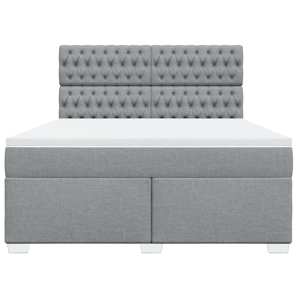 Giroletto a Molle con Materasso Grigio Chiaro180x200 cm Tessuto