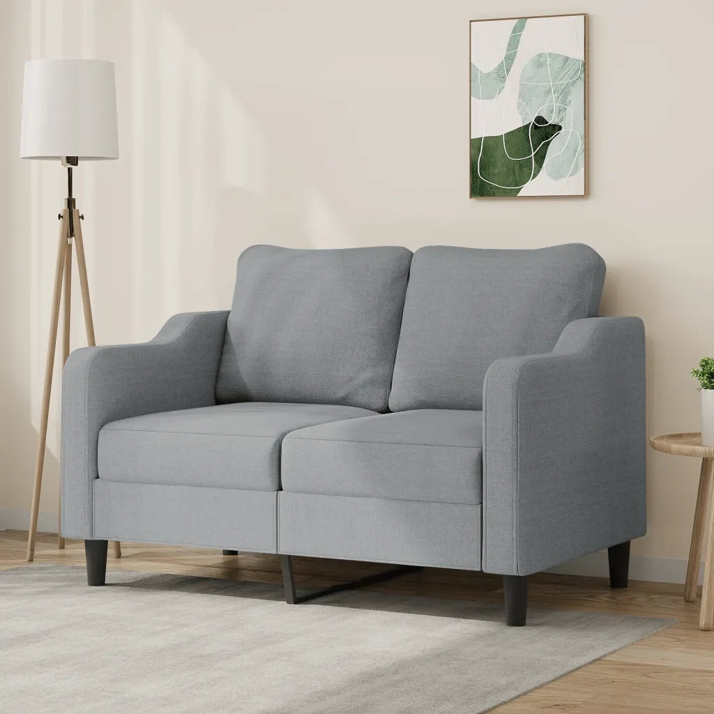 Divano a 2 Posti Grigio Chiaro 120 cm in Tessuto 359351