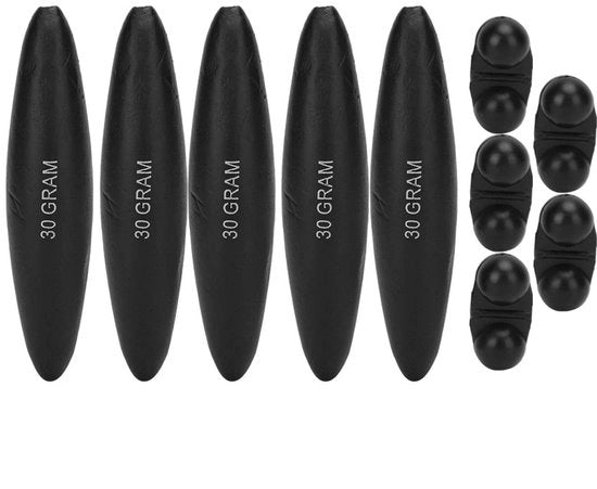 Accessori per pesca all'aperto - Visdobber elettronico - 5 pezzi - Sensibilità alta - Drijvers per pesca al pesce gatto - Accessori per pesca portatili - Materiale EVA - Nero - Visfloat