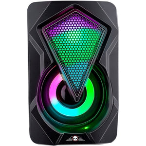 Set 2 Casse Speacker Gaming Pc con Luce LED RGB Connessione USB Bluetooth/Aux