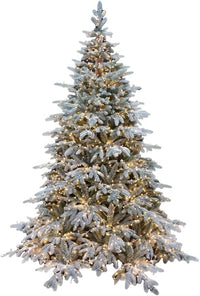 Albero di Natale Pino Verde Innevato H 180cm x L 130cm Super Folto Effetto Real-Touch con 2000 Luci Led Incorporate e Base Croce in Ferro Pieghevole