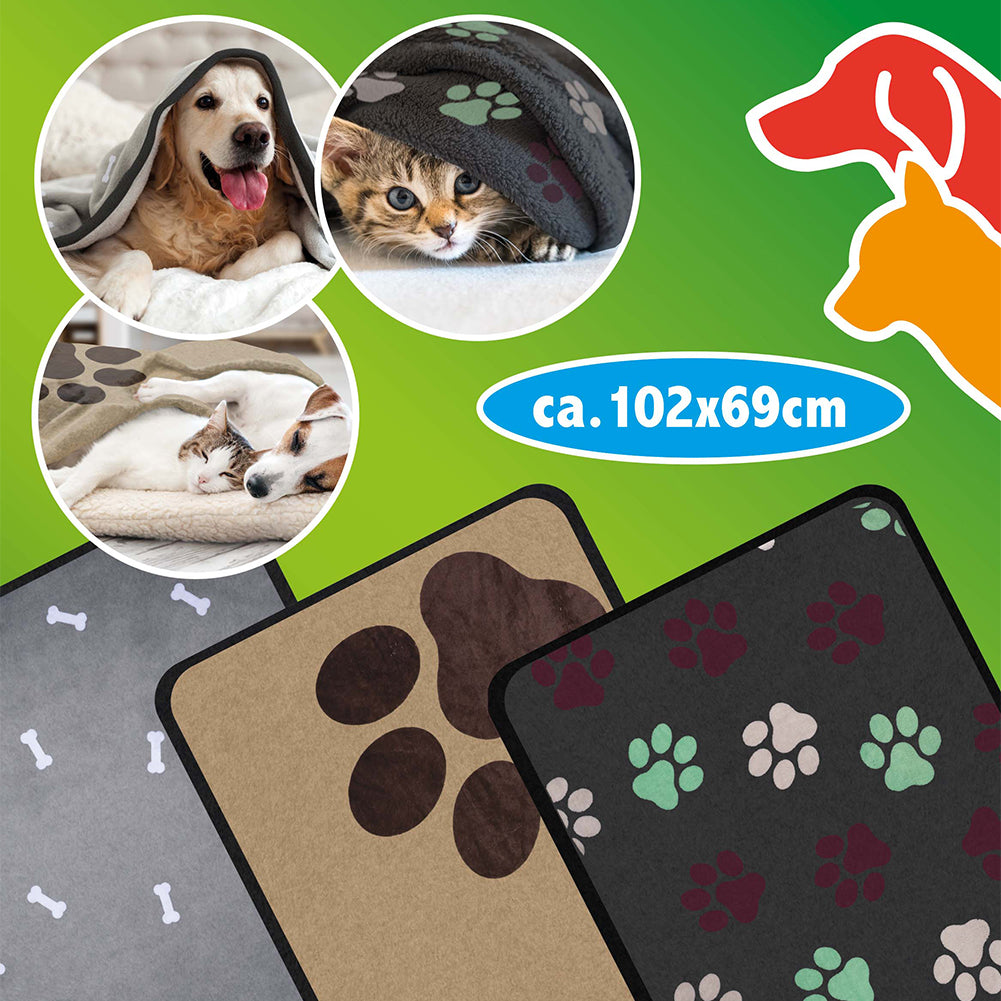 Coperta per Animali Domestici 102 x 69 cm Copertina Lavabile Cani e Gatti Beige
