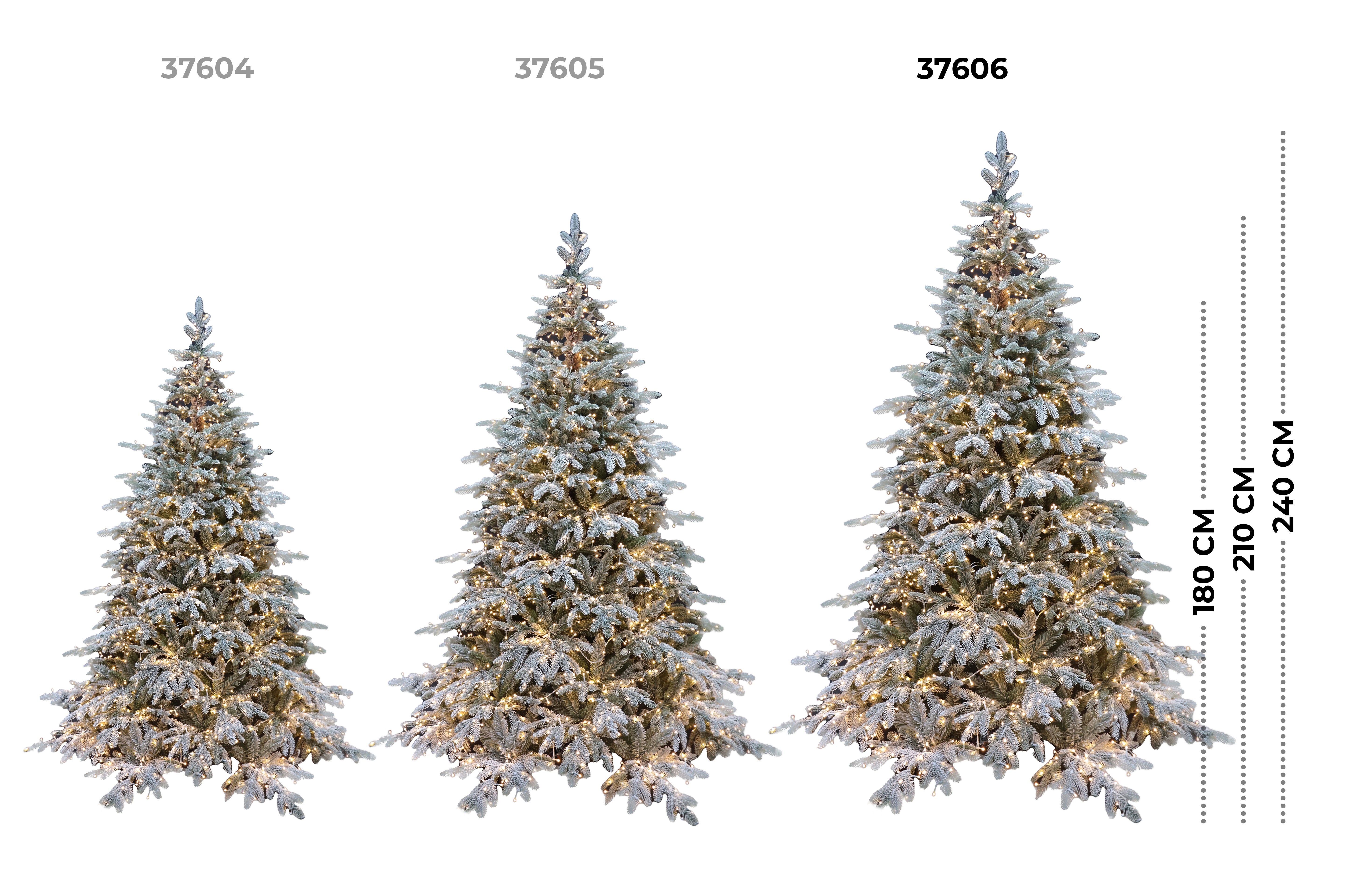 Albero di Natale Pino Verde Innevato St. Moritz H 240cm x L 165cm Super Folto Effetto Real-Touch con 3000 Luci Led Incorporate 3484 Tips e Base Croce in Ferro Pieghevole