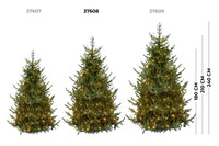 Albero di Natale Artificiale Verde Sestriere H 210cm x L 150cm Super Folto con 500 Luci Led + 20 Luci Flash Incorporate 2640 Tips e Base a Croce in Metallo