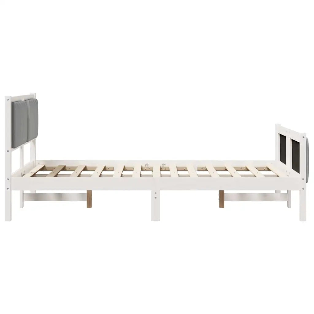 Struttura del Letto Bianco e grigio chiaro 120 x 190 cm 878488
