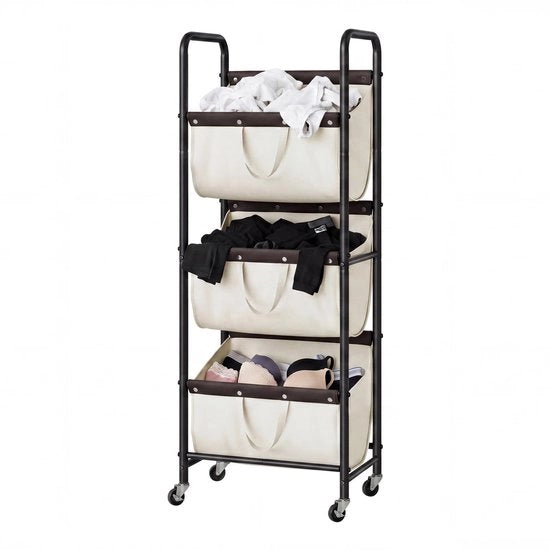 Sistema di Lavaggio 3 Cestelli - Lavastoviglie con Coperchio - Sostituto di Sapone - Contenitore di Stoccaggio per Giochi - Progettazione Spazievolutiva - Tasche Rimovibili - Organizzatore di Spazio per la Lavatrice