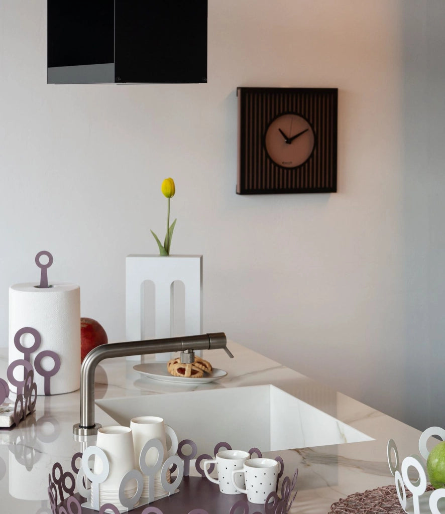 Orologio da parete elegante Tiffany piccolo Nero,viola ametista
