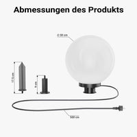 Sfera luminosa per esterno Ø30 cm Lampada da giardino con picchetto IP44 40 W Attacco E-27
