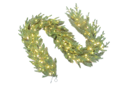 Ghirlanda di Natale in PVC Lunghezza 180cm + Diametro 25 cm con 200 Luci LED Incluse