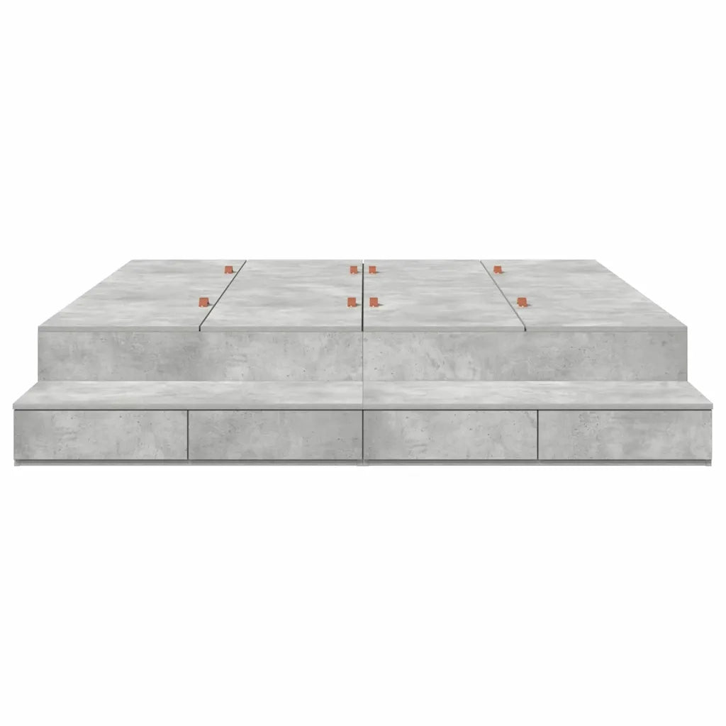 Struttura letto con contenitore con porta Grigio cemento 180 cm 3335664