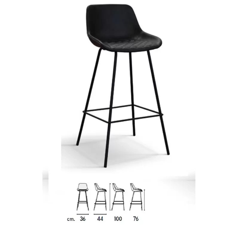 Set 2 sgabelli moderni design metallo ecopelle antracite 36x44x100 - Mobili 2G
