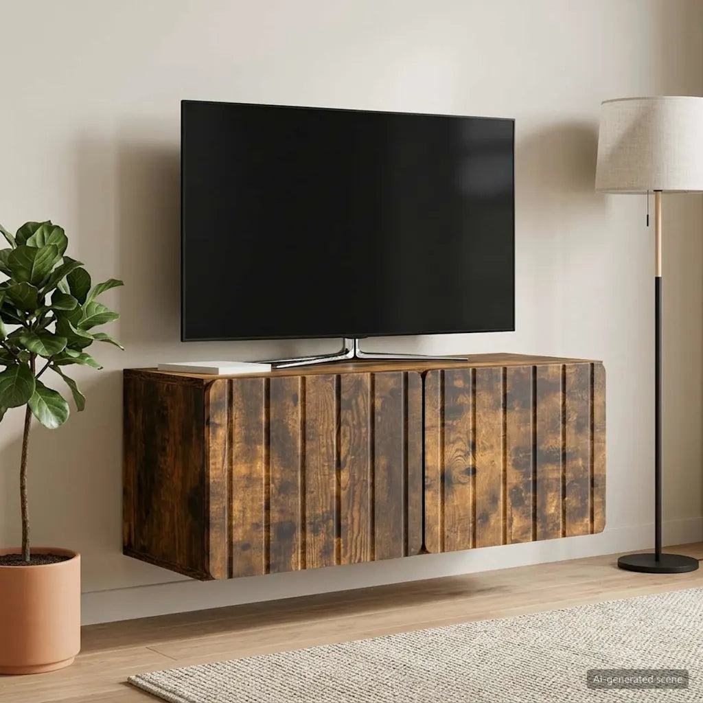 Mobile Porta TV da Muro Rovere Fumo 78,5 x 31 x 30 cm 898380