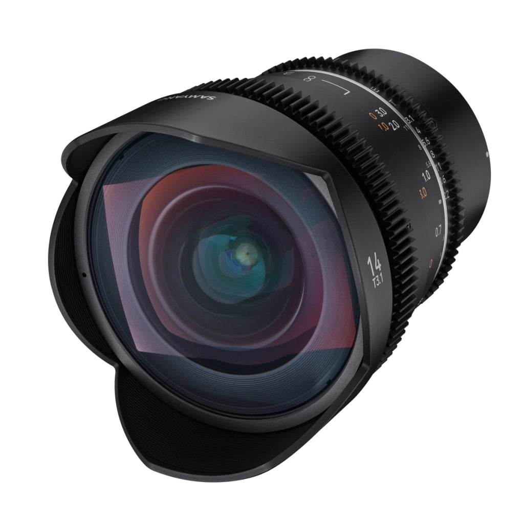 Obiettivo ultragrandangolare MF 14 mm T3,1 VDSLR MK2 – luminoso T3,1 compatibile con attacco Sony E, lunghezza focale fissa 14 mm, Follow Focus, risoluzione full frame e APS-C 8K