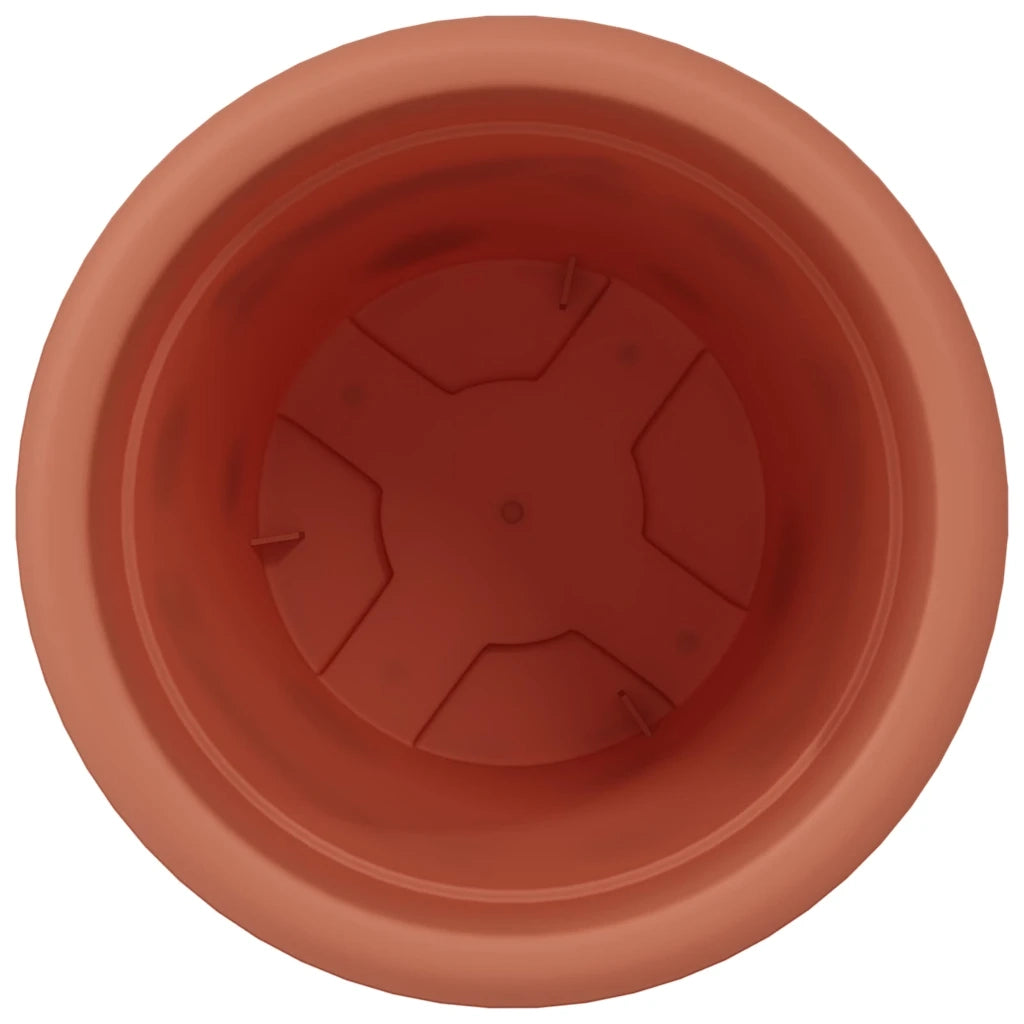 Vaso Rotondo per Fiori 6 pcs Rosso Mattone Ø 22 x 18 cm