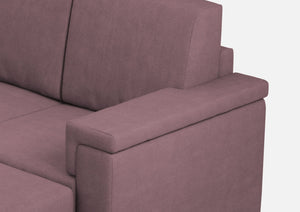 Divano 2 Posti con Pouf 148x155x85 cm Marrak in Tessuto Prugna