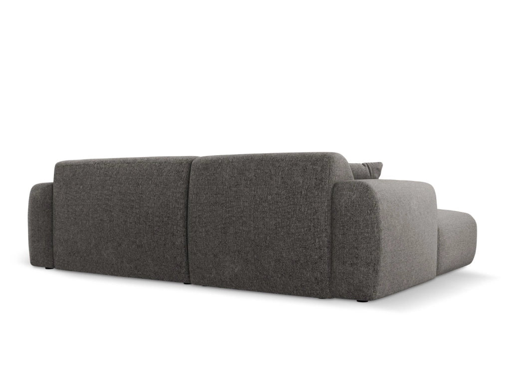 Cosmopolitan Design - Divano angolare destro "Nolio" 4 posti in ciniglia grigio 
