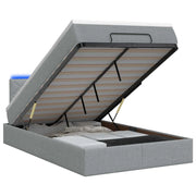 Letto Ottomano con Materasso e LED Grigio Chiaro 120 x 190 cm 3458138