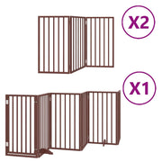 Cancelletto di sicurezza per animali domestici porta pieghevole 12 pannelli lunghezza 600 cm legno di pioppo marrone 02_0023144