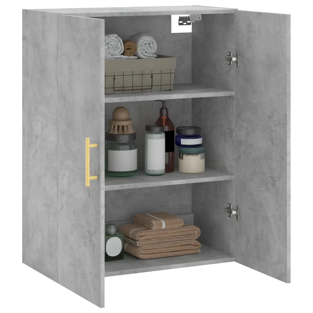 Armadietto a Muro | Mobile a Parete Grigio Cemento 69,5x34x90 cm