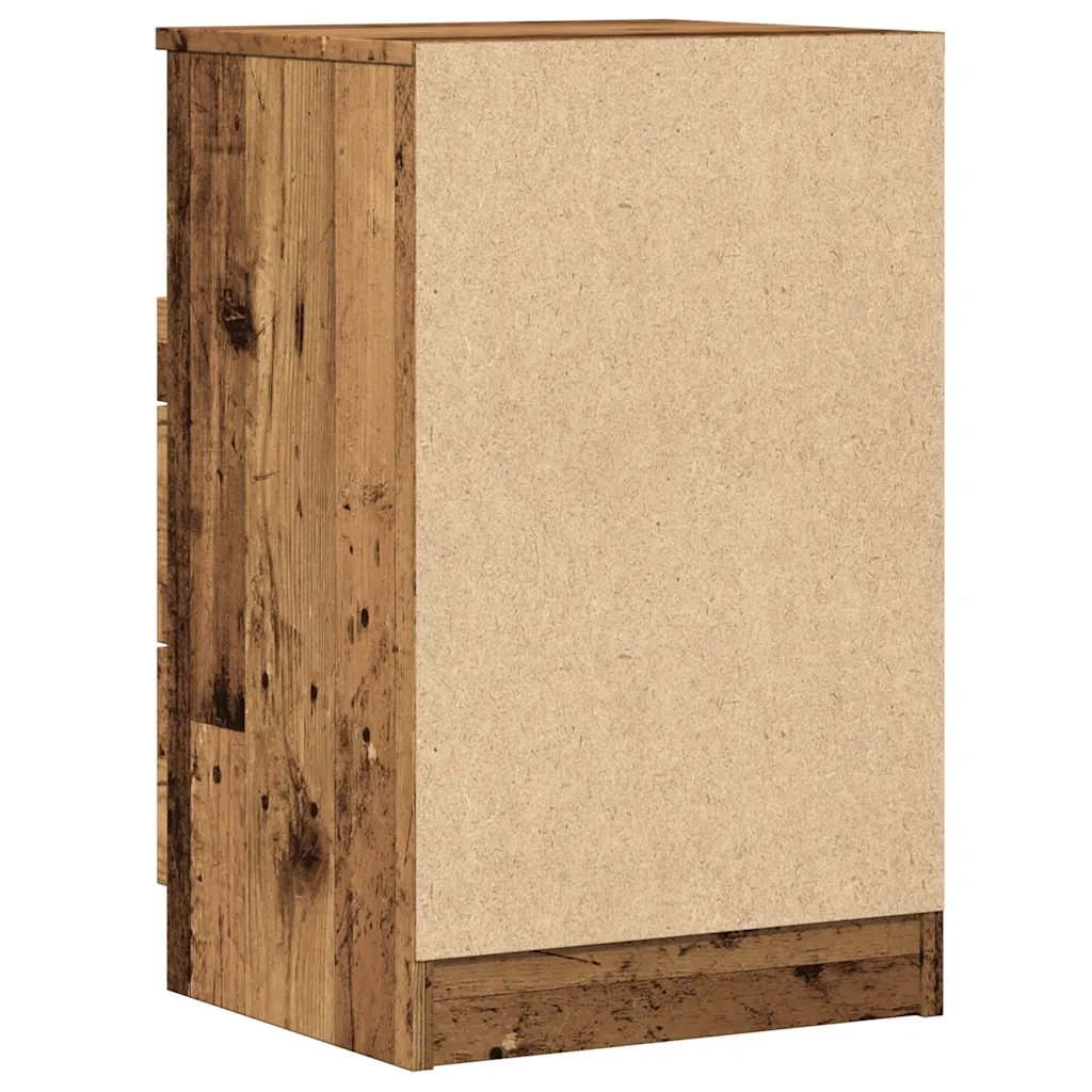 Set di 2 Comodini | Armadio da Notte | Mobiletto da notte Legno Antico 40x36x65 cm in Legno Multistrato