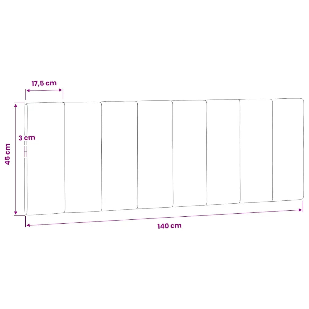 Cuscino Testiera Hanko Grigio Chiaro 140 cm in Velluto CFW5125109